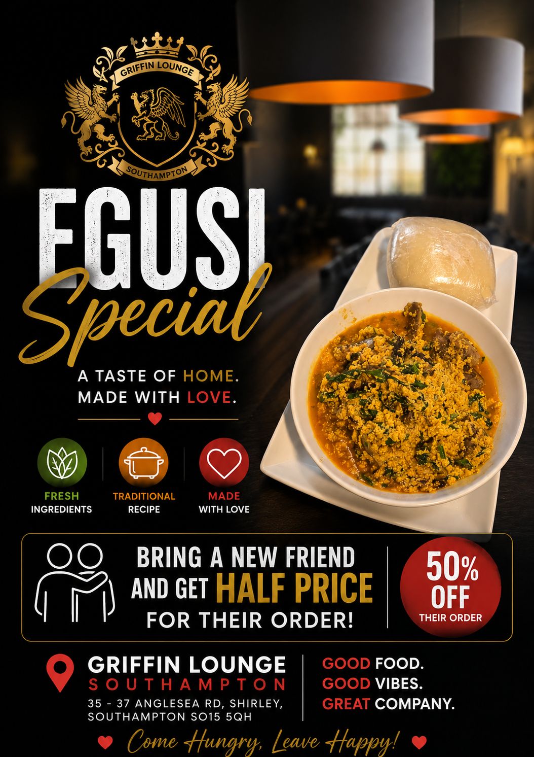 Egusi special at Griffin Lounge